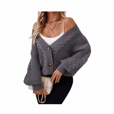 3 Colorway Single Breasted Solid Color Long Sleeve Knitted Casual Fashion Women's Cardigan Sweater